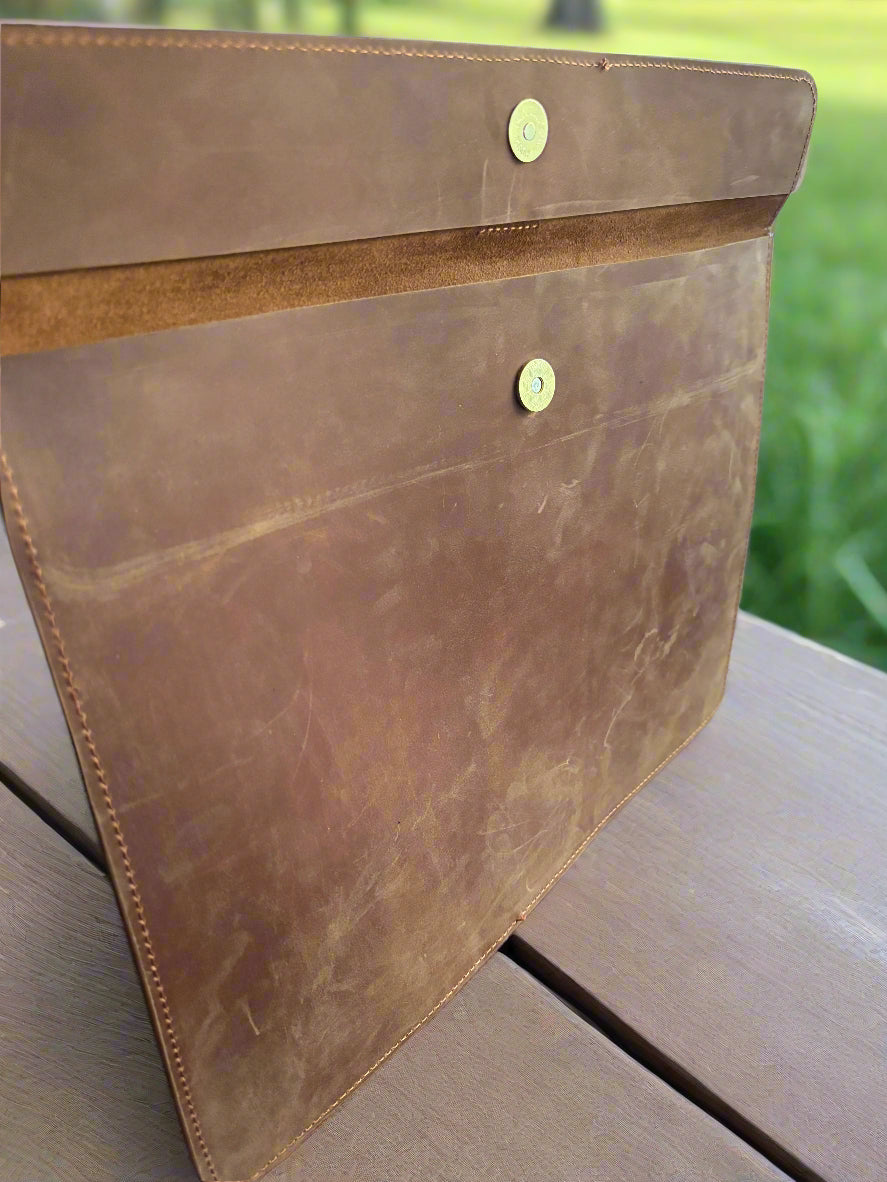 Small Brown Leather Sleeve