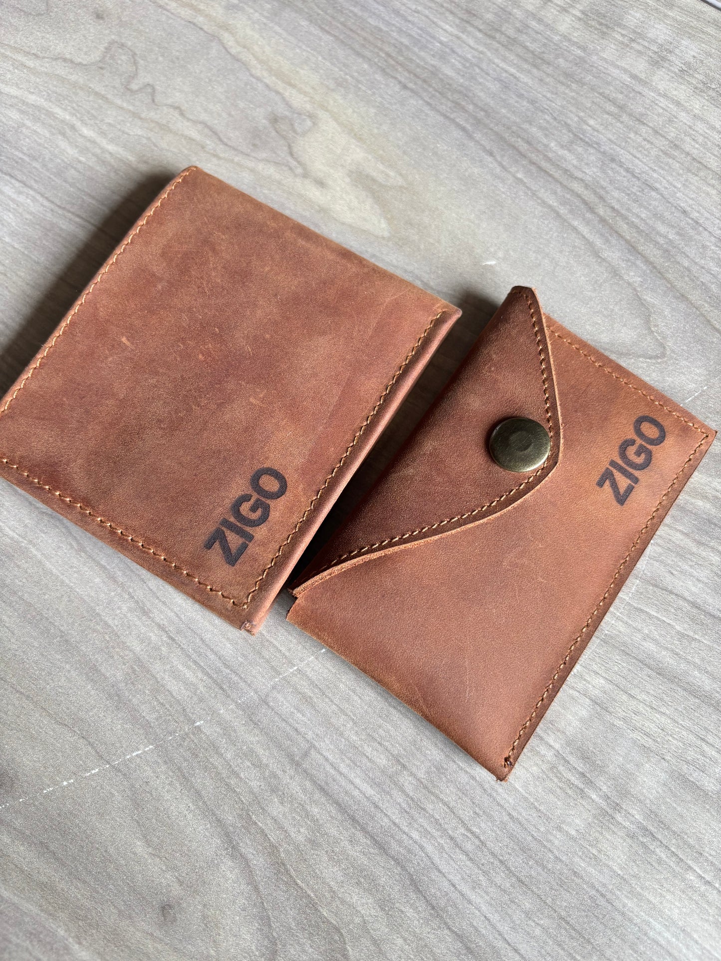 Leather Card Holder (With Snap Button)