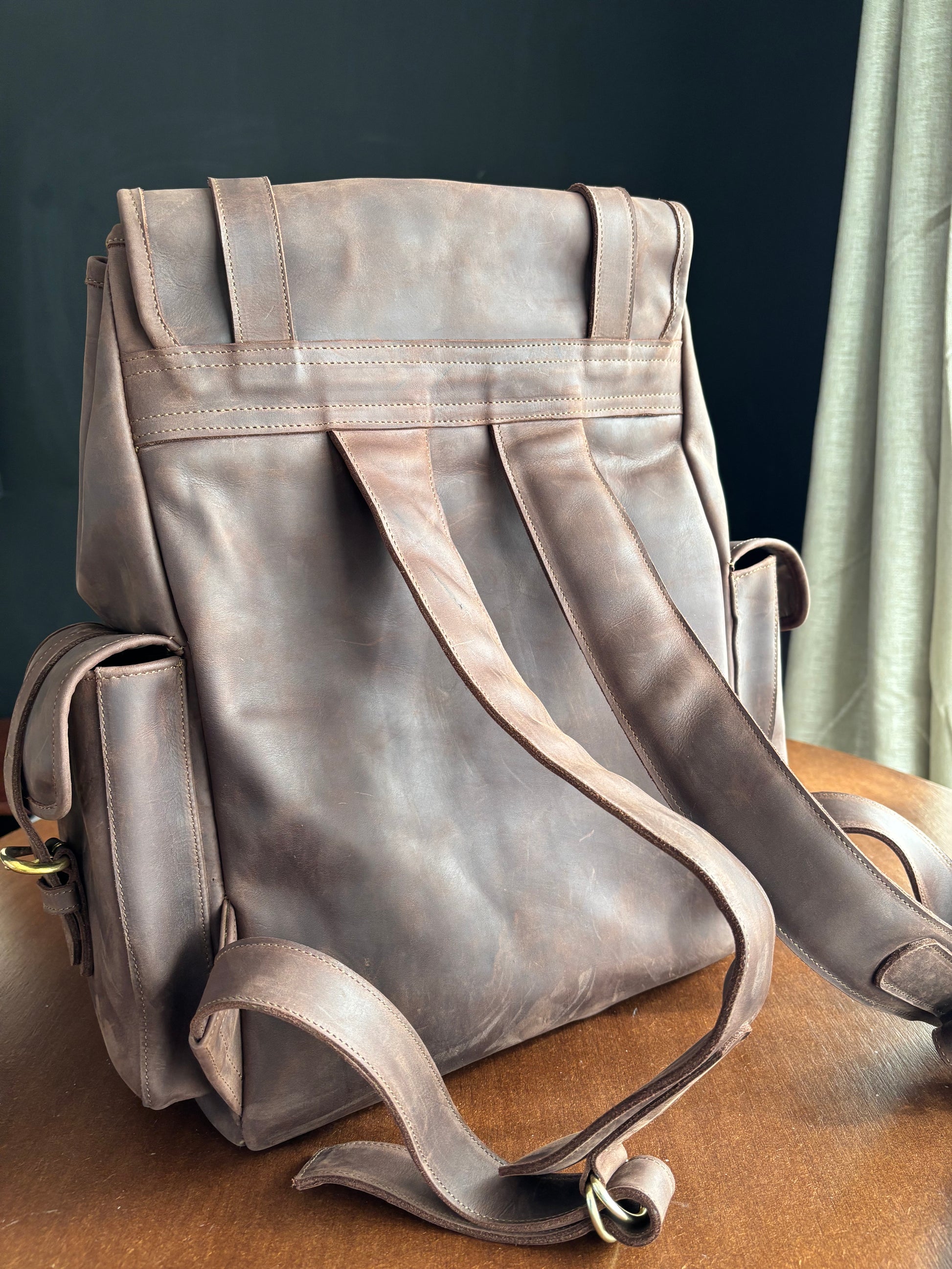 brown leather drawstring backpack Brown Drawstring Leather Backpack – ZIGO
