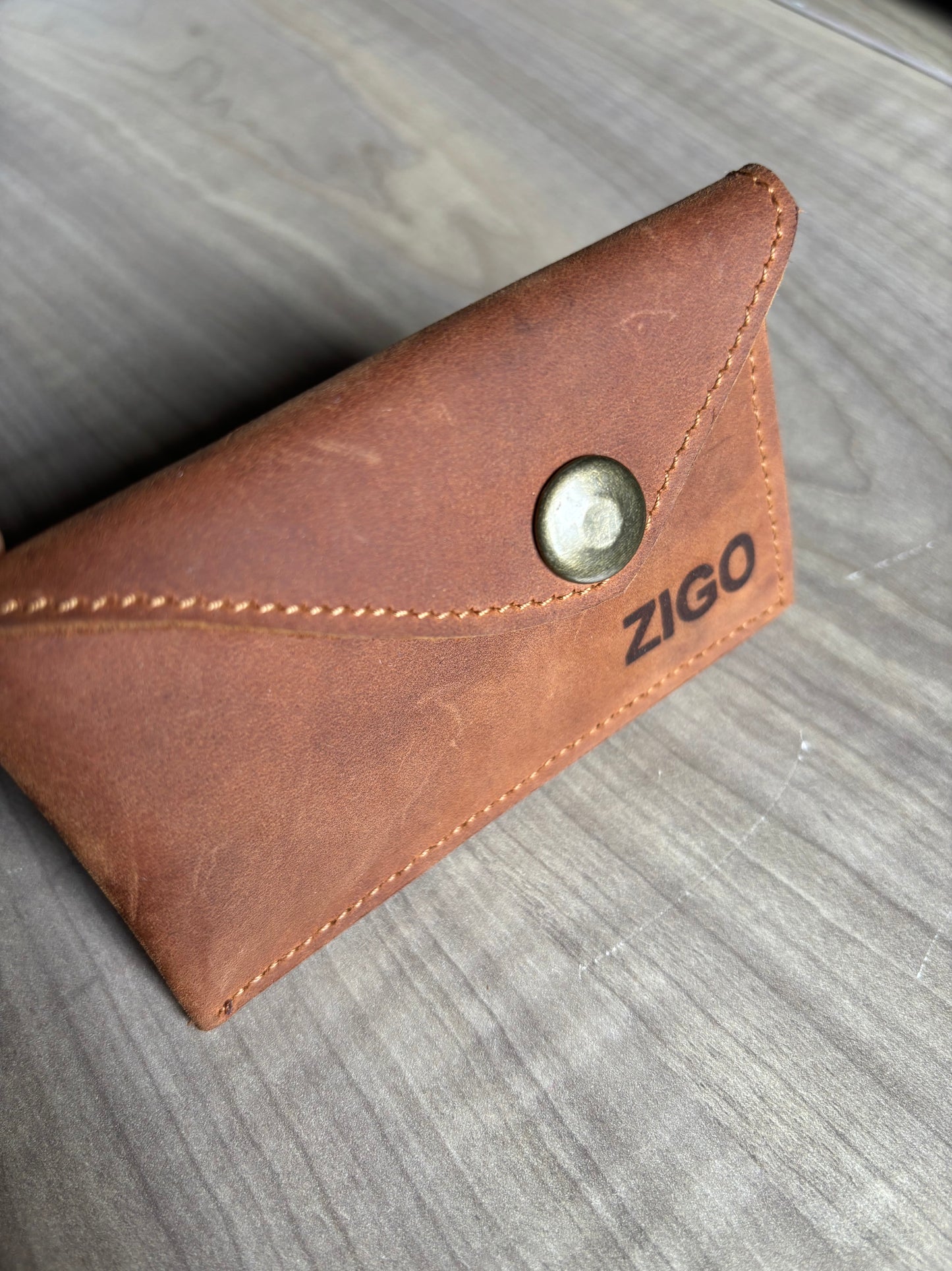 Leather Card Holder (With Snap Button)